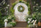 Kate Printemps Plante verte Guirlande Porte en bois Toile de fond conçue par Emetselch - Kate Backdrop FR