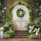 Kate Printemps Plante verte Guirlande Porte en bois Toile de fond conçue par Emetselch - Kate Backdrop FR