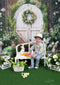 Kate Printemps Plante verte Guirlande Porte en bois Toile de fond conçue par Emetselch - Kate Backdrop FR