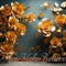 Kate Fleurs dorées Mur Bleu Beaux-Arts Toile de fond conçue par Mini MakeBelieve - Kate Backdrop FR