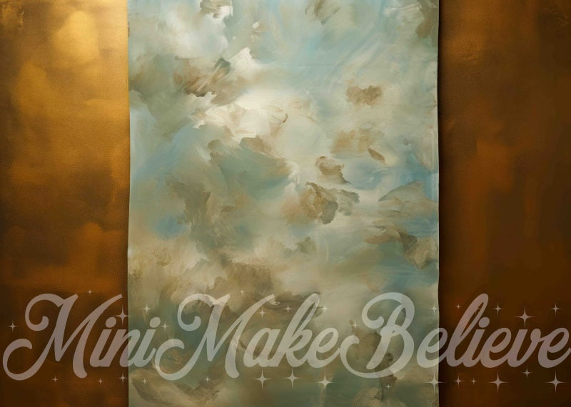 Kate Beaux-Arts Mur Doré Turquoise Blanc Toile de fond conçue par Mini MakeBelieve