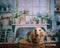 Kate Bleu Fleurs en pot Vert Fenêtre Toile de fond conçue par Emetselch - Kate Backdrop FR