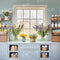 Kate Pâques Œufs Fleurs Fenêtre Cuisine Toile de fond conçue par Emetselch - Kate Backdrop FR