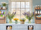 Kate Pâques Œufs Fleurs Fenêtre Cuisine Toile de fond conçue par Emetselch - Kate Backdrop FR