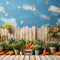 Kate Plantes vertes Carottes Clôture Ciel Toile de fond conçue par Emetselch - Kate Backdrop FR