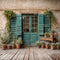 Kate Vert Porte en bois Mis en pot Toile de fond pour la photographie - Kate Backdrop FR