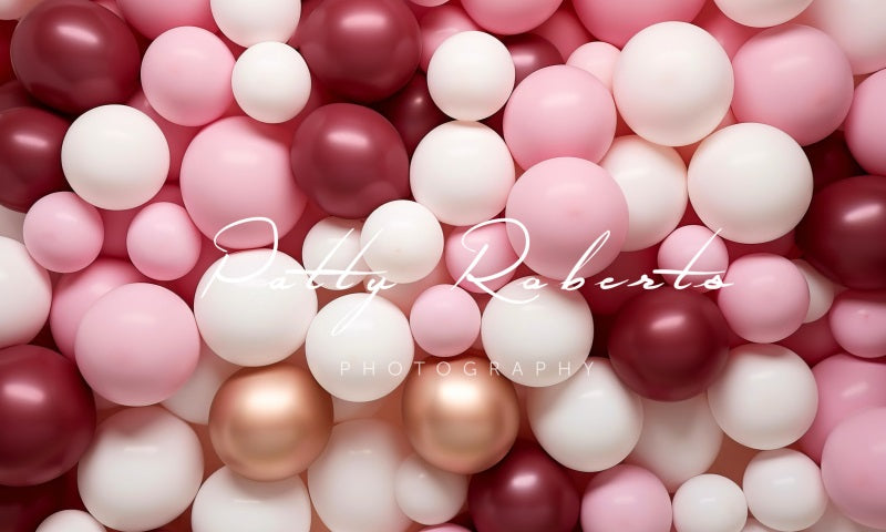 Kate Nuances de Rose Mur de Ballons Toile de fond conçue par Patty Robert