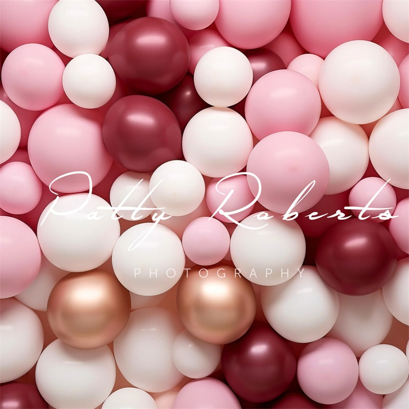Kate Nuances de Rose Mur de Ballons Toile de fond conçue par Patty Robert