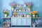 Kate Printemps Fleurs Bleu Chambre Toile de fond conçue par Emetselch - Kate Backdrop FR