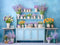 Kate Printemps Fleurs Bleu Chambre Toile de fond conçue par Emetselch - Kate Backdrop FR