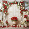 Kate Saint Valentin Mariage Porte en bois Roses Toile de fond conçue par Emetselch - Kate Backdrop FR