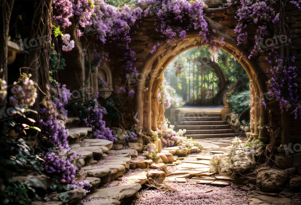 Kate Printemps Forêt Glycine Escaliers Toile de fond conçue par Emetselch - Kate Backdrop FR