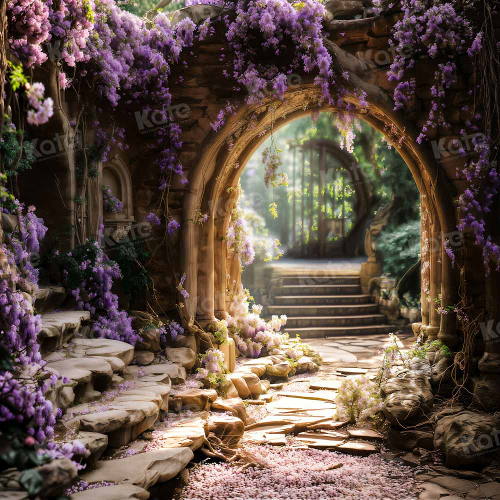 Kate Printemps Forêt Glycine Escaliers Toile de fond conçue par Emetselch - Kate Backdrop FR
