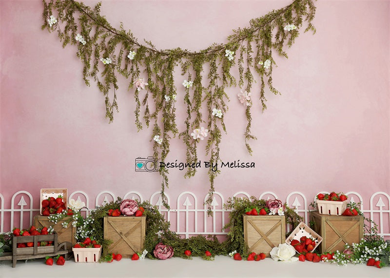 Kate Rose Champs de Fraises Toile de fond conçu par Melissa King