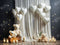 Kate Blanc Ballons Bougies Ours en peluche Toile de fond conçue par Chain Photographie - Kate Backdrop FR