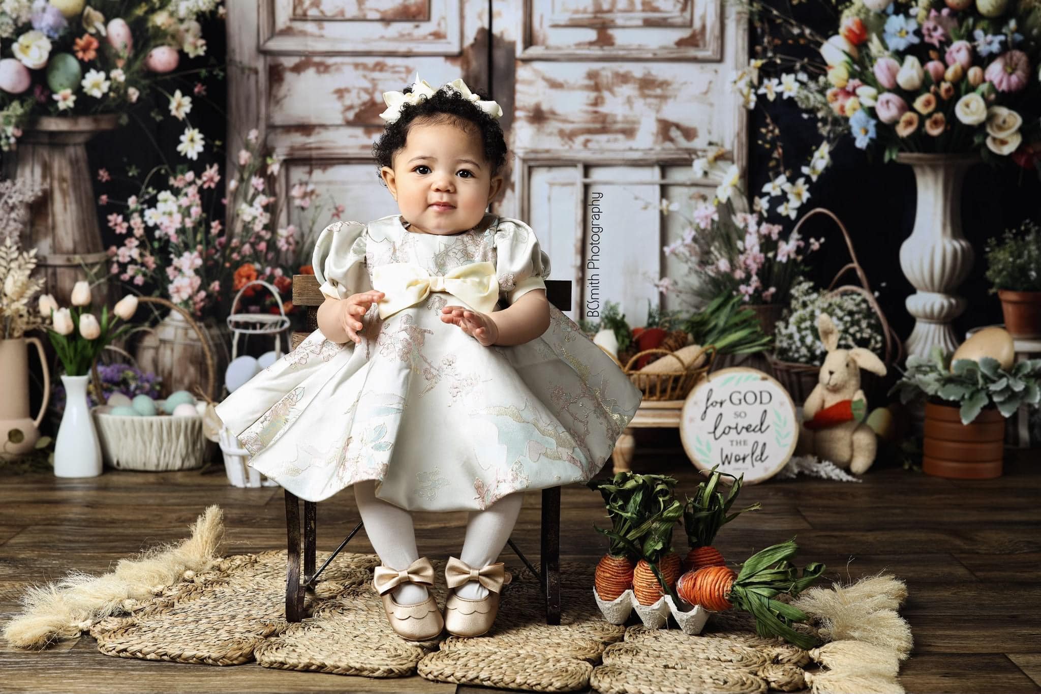 Kate Oeufs de Pâques Fleur Porte en bois Toile de fond conçue par Chain Photographie - Kate Backdrop FR