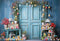 Kate Pâques Oeuf Bleu Porte en bois Toile de fond conçue par Chain Photographie - Kate Backdrop FR