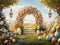 Kate Printemps Pâques Oeufs Arche de fleurs Toile de fond conçue par Chain Photographie - Kate Backdrop FR
