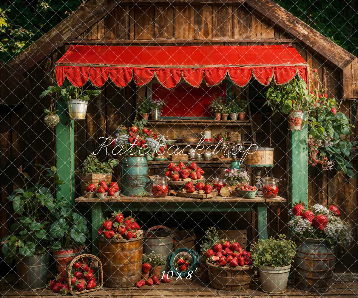 Kate Vert Chambre des fraises Toile de fond conçue par Chain Photographie - Kate Backdrop FR