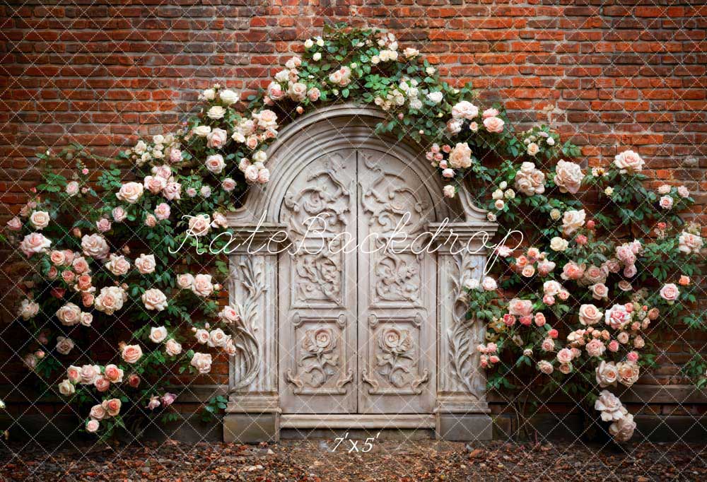 Kate Saint-Valentin Fleurs Porte Blanc Mur Toile de fond conçue par Chain Photographie