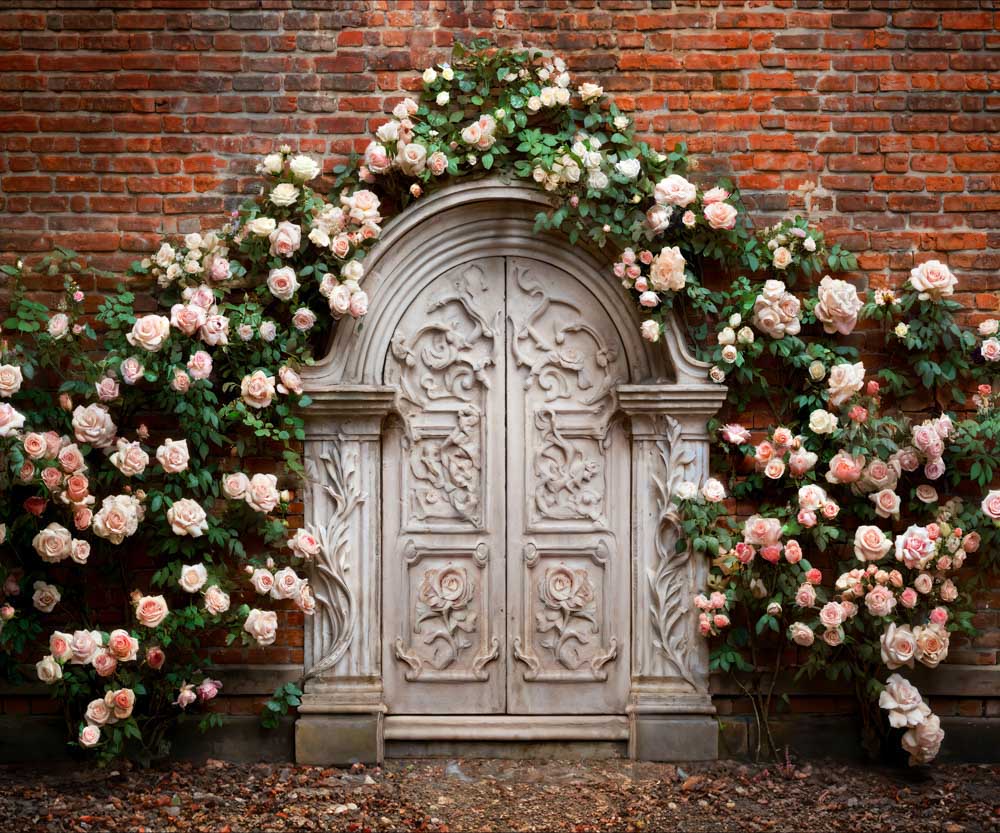 Kate Saint-Valentin Fleurs Porte Blanc Mur Toile de fond conçue par Chain Photographie