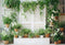 Kate Printemps Plantes vertes Porte en bois Chambre Toile de fond conçue par Chain Photographie - Kate Backdrop FR