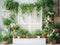 Kate Printemps Plantes vertes Porte en bois Chambre Toile de fond conçue par Chain Photographie - Kate Backdrop FR