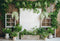 Kate Printemps Plante Vert Mur en bois Toile de fond conçue par Chain Photographie - Kate Backdrop FR