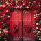 Kate Saint Valentin Porte Rouge Roses Toile de fond conçue par Chain Photographie - Kate Backdrop FR