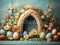 Kate Oeufs de Pâques Coloré Fleurs Toile de fond conçue par Chain Photographie - Kate Backdrop FR