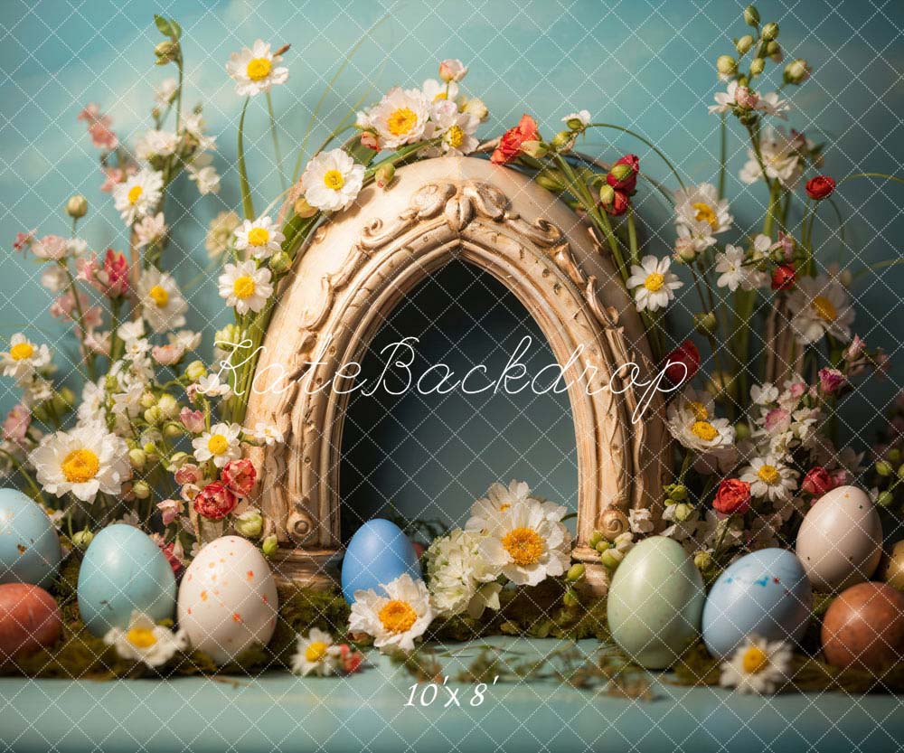 Kate Oeufs de Pâques Coloré Fleurs Toile de fond conçue par Chain Photographie - Kate Backdrop FR