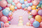 Kate Anniversaire Rose Ballons Gâteau Cake smash Toile de fond conçue par Chain Photographie - Kate Backdrop FR