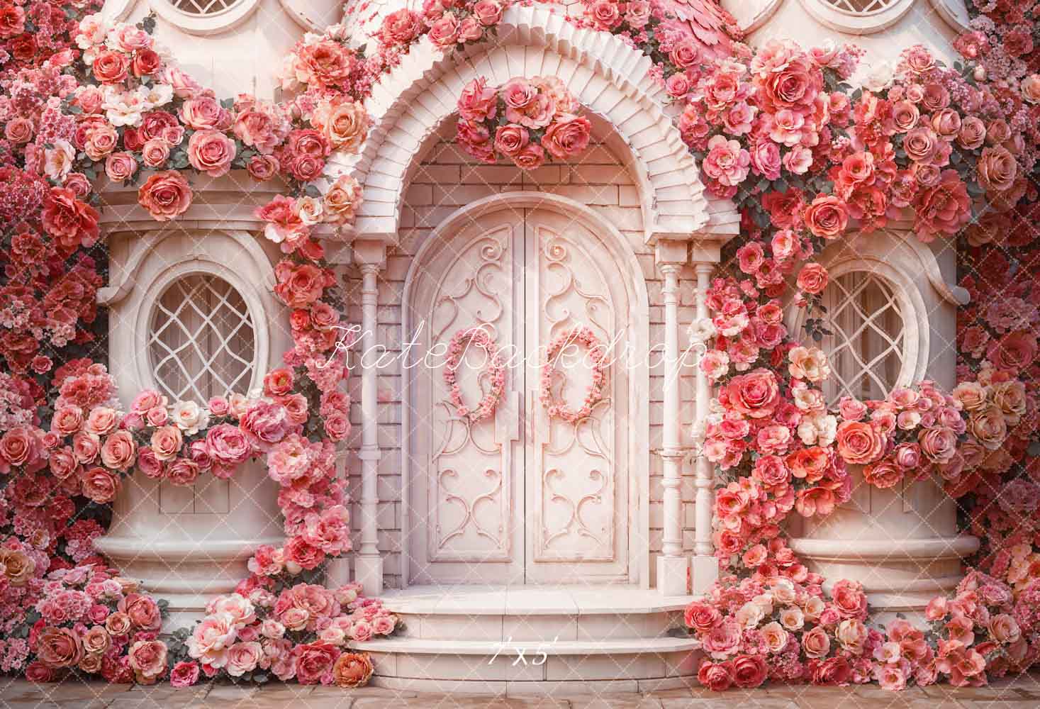 Kate Saint Valentin Printemps Rose Fleurs Maison Toile de fond conçue par Emetselch - Kate Backdrop FR