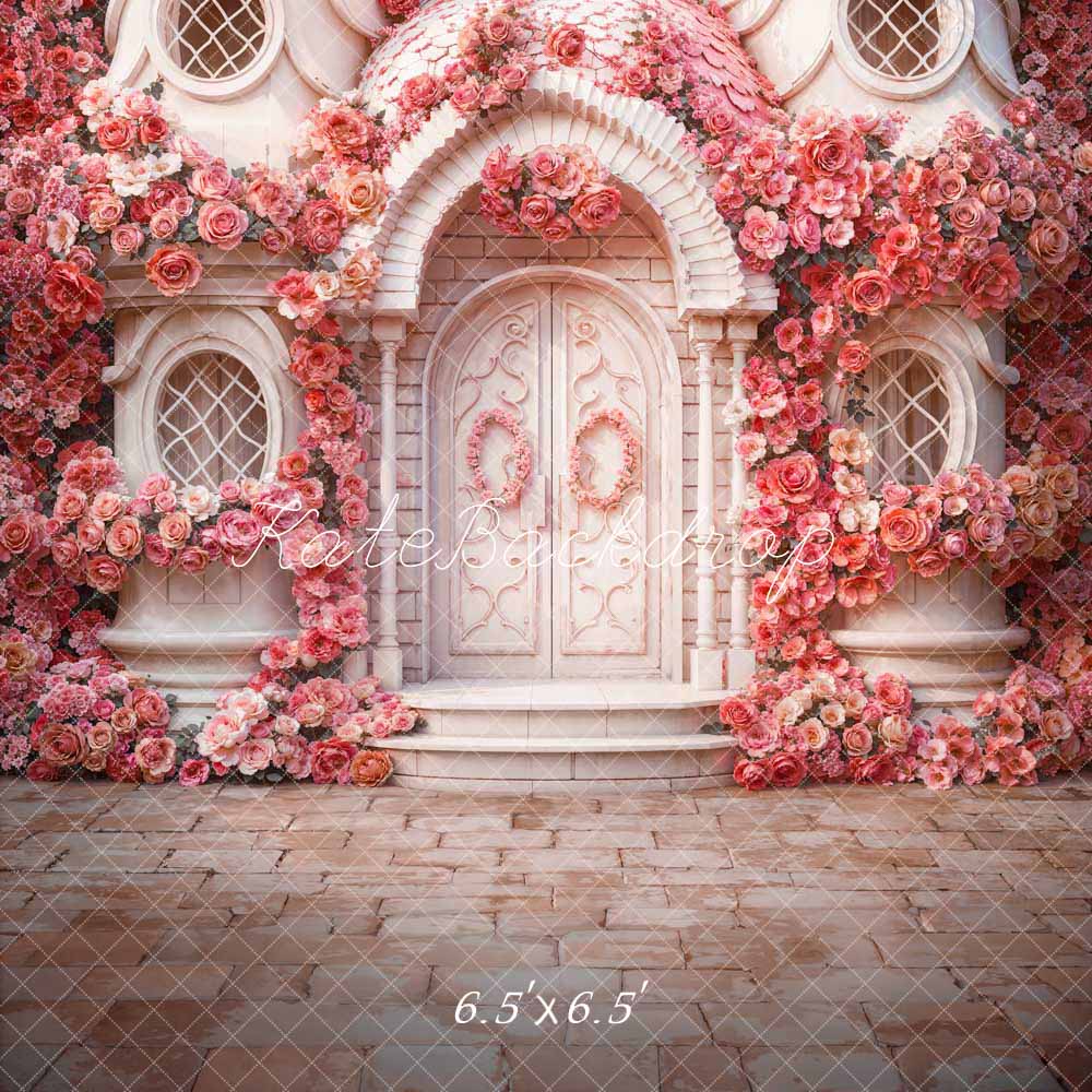 Kate Saint Valentin Printemps Rose Fleurs Maison Toile de fond conçue par Emetselch - Kate Backdrop FR
