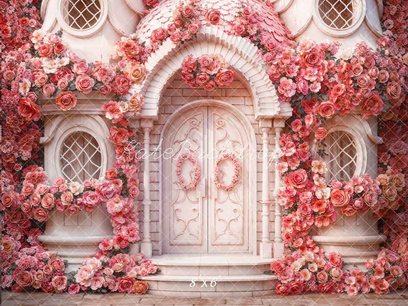 Kate Saint Valentin Printemps Rose Fleurs Maison Toile de fond conçue par Emetselch - Kate Backdrop FR
