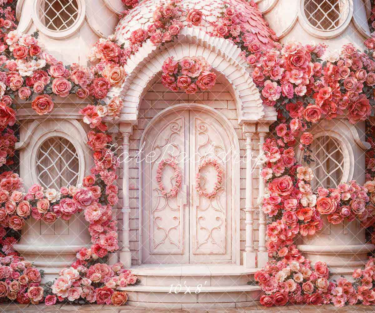 Kate Saint Valentin Printemps Rose Fleurs Maison Toile de fond conçue par Emetselch - Kate Backdrop FR