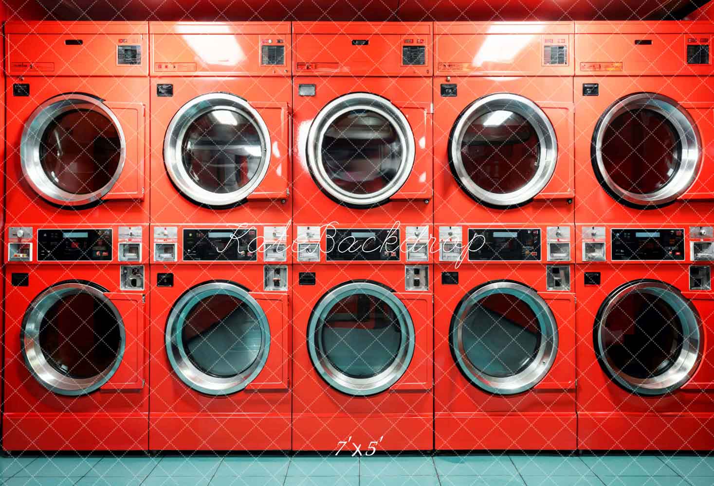 Kate Jour de lessive Rouge Salle de Machine à laver Toile de fond conçue par Emetselch