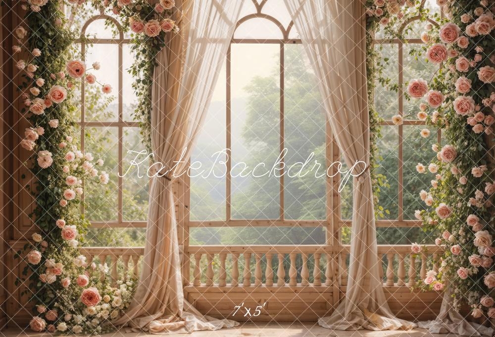 Kate Printemps Fleurs Mariage Fenêtre Rideaux Toile de fond conçue par Emetselch - Kate Backdrop FR
