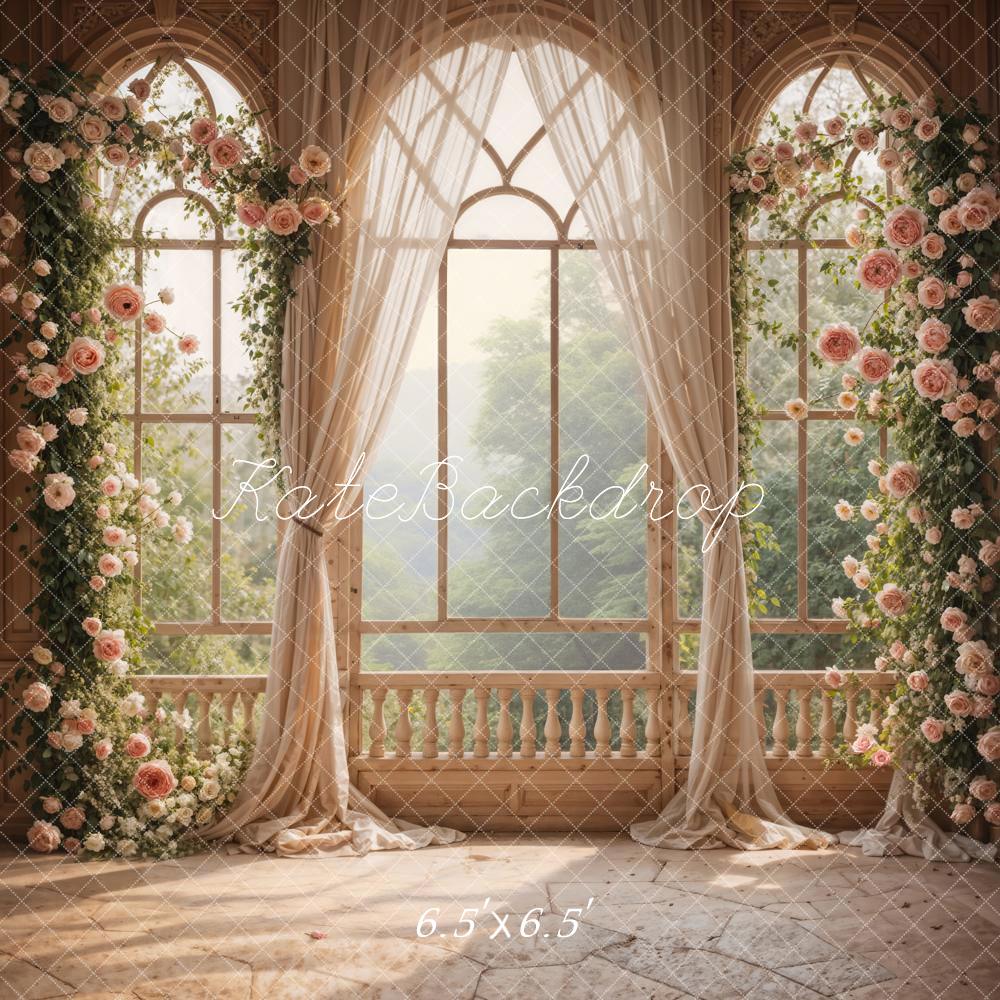 Kate Printemps Fleurs Mariage Fenêtre Rideaux Toile de fond conçue par Emetselch - Kate Backdrop FR