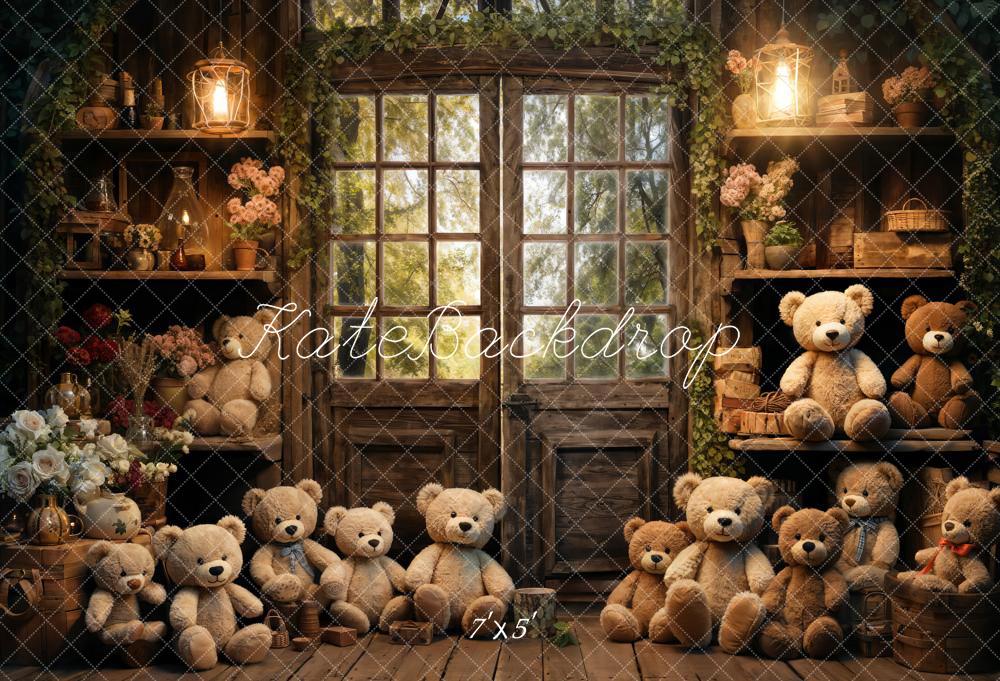 Kate Printemps Lanterne Ours en peluche Porte Toile de fond conçue par Emetselch - Kate Backdrop FR