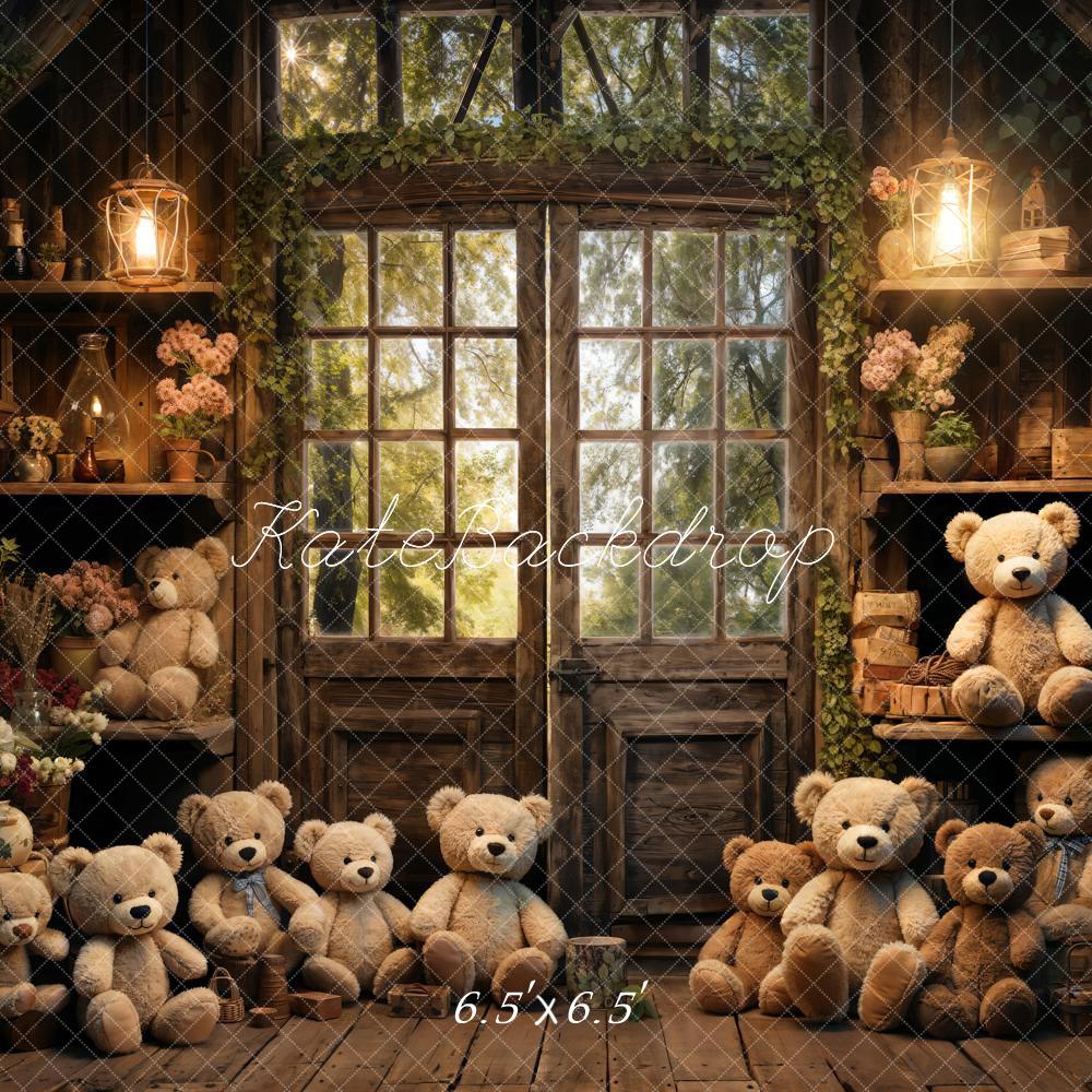 Kate Printemps Lanterne Ours en peluche Porte Toile de fond conçue par Emetselch - Kate Backdrop FR