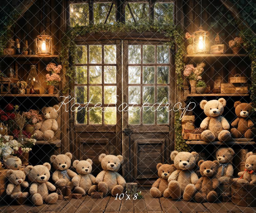 Kate Printemps Lanterne Ours en peluche Porte Toile de fond conçue par Emetselch - Kate Backdrop FR