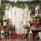 Kate Printemps Plante Vert Fraises Planche de bois Toile de fond conçue par Emetselch - Kate Backdrop FR