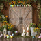 Kate Pâques Œuf Tournesol Lapin Porte en bois Toile de fond conçue par Emetselch - Kate Backdrop FR
