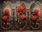 Kate Saint-Valentin Roses Mur métallique Vintage Toile de fond conçue par Chain Photographie - Kate Backdrop FR