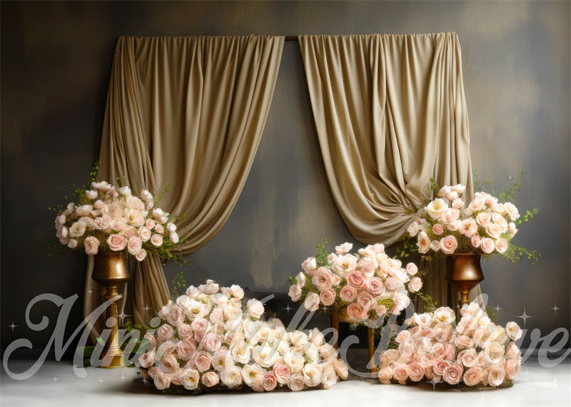 Kate Beaux-Arts Mur-rideau bicolore Fleurs Toile de fond conçue par Mini MakeBelieve - Kate Backdrop FR