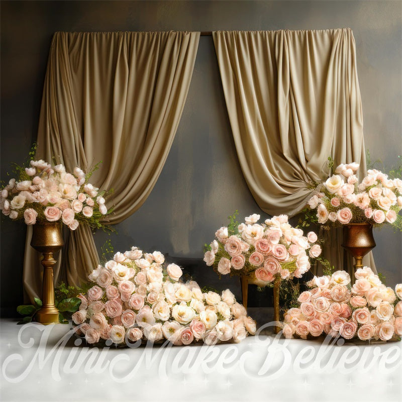 Kate Beaux-Arts Mur-rideau bicolore Fleurs Toile de fond conçue par Mini MakeBelieve - Kate Backdrop FR