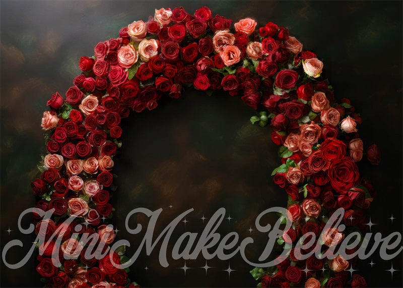 Kate Arche de Roses Rouge Beaux-Arts Toile de fond conçue par Mini MakeBelieve - Kate Backdrop FR