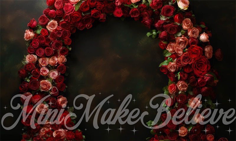 Kate Arche de Roses Rouge Beaux-Arts Toile de fond conçue par Mini MakeBelieve - Kate Backdrop FR