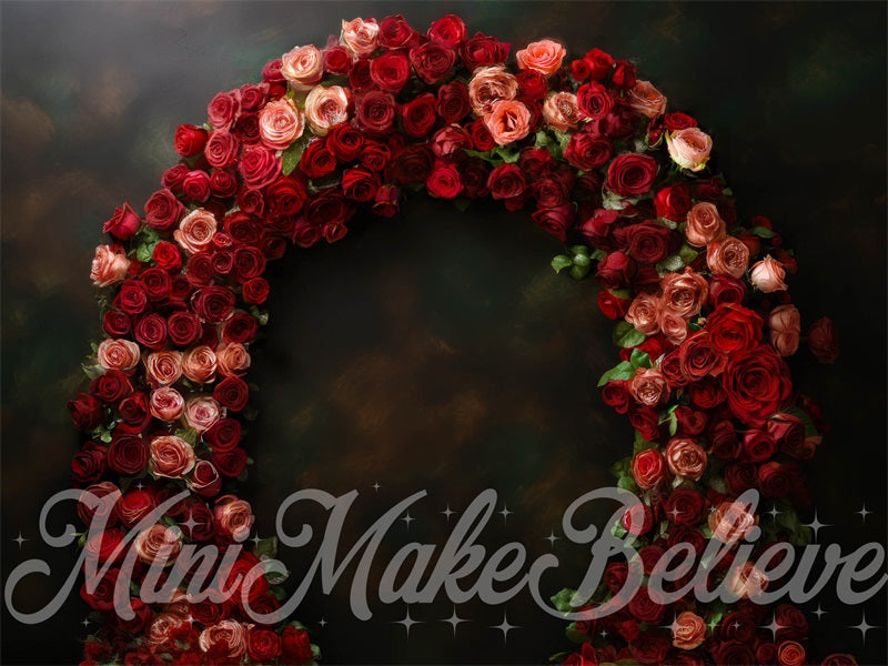 Kate Arche de Roses Rouge Beaux-Arts Toile de fond conçue par Mini MakeBelieve